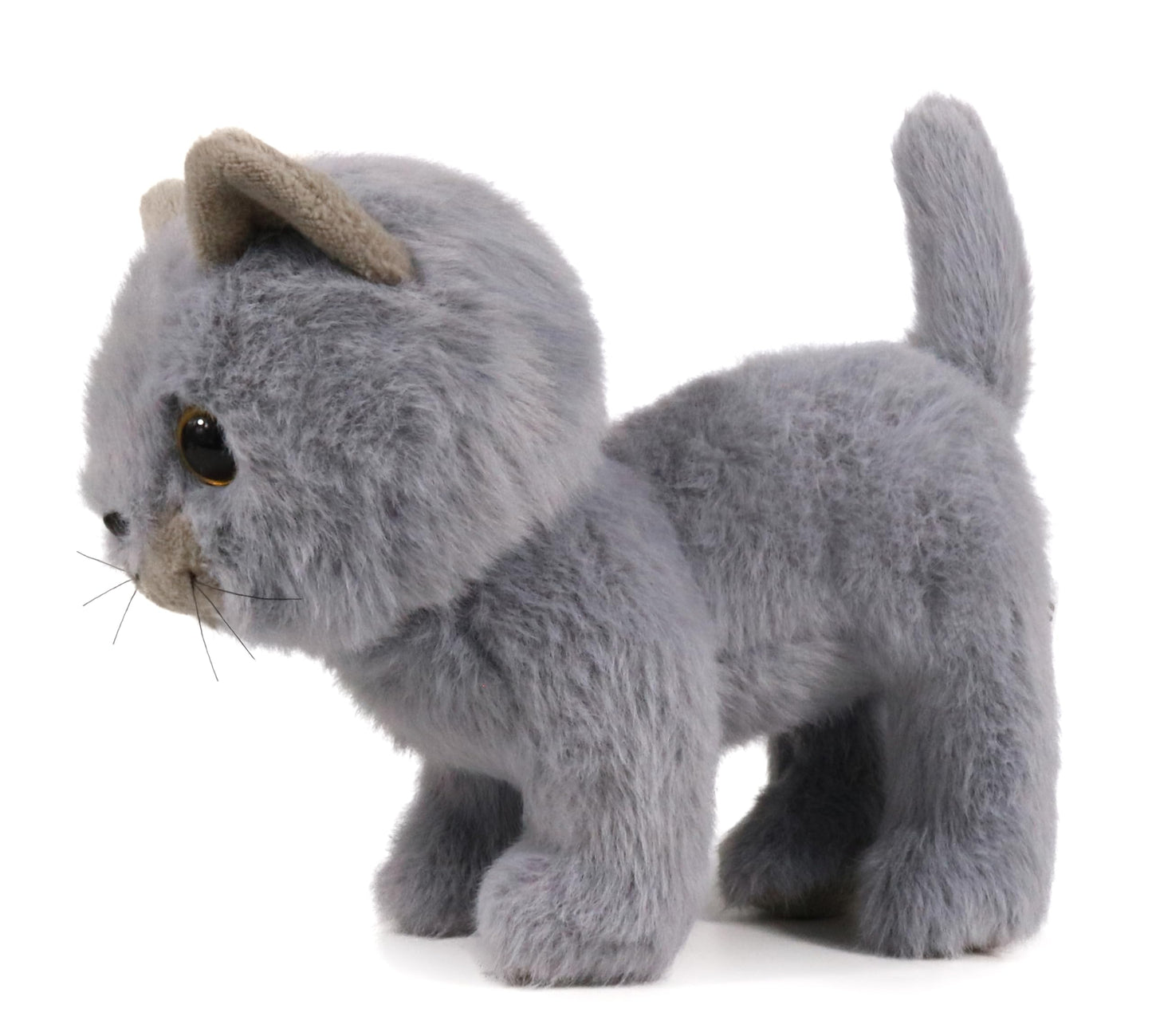 Ice King Bear Fluffy Little Cat Stuffed Animal Small Plush Toy 6 Inches (Gray)