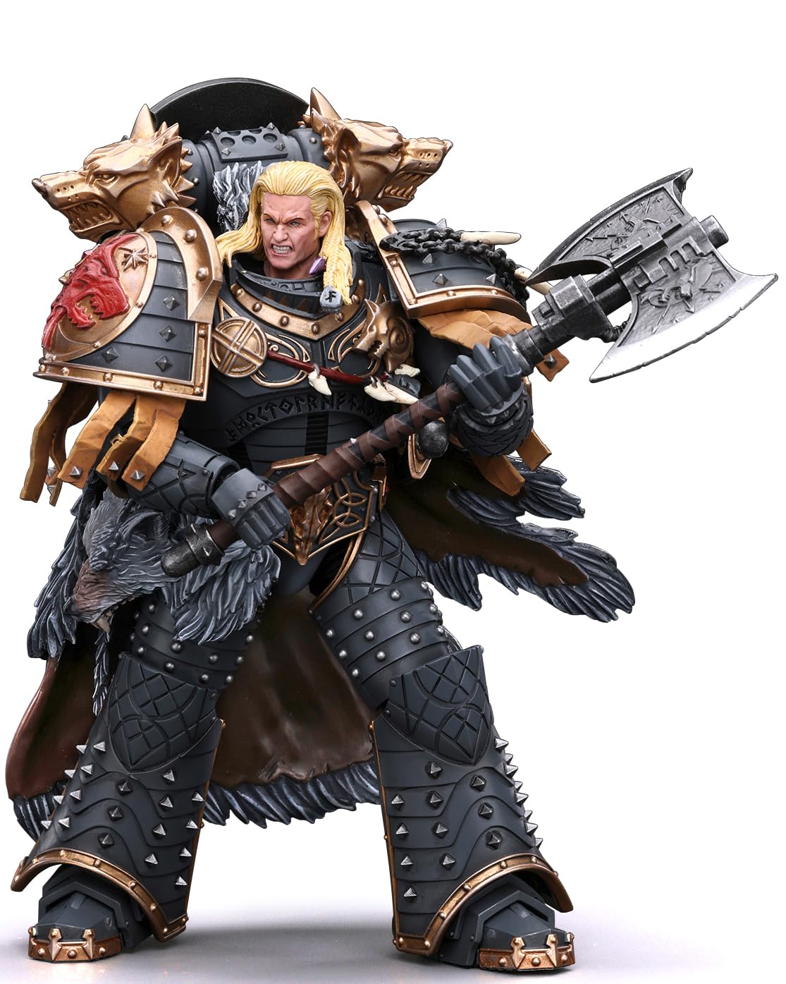 JOYTOY Warhammer 40K 1/18 Action Figure - Space Wolves Leman Russ Primarch of The VIth Legion - Collectible Display Model for De