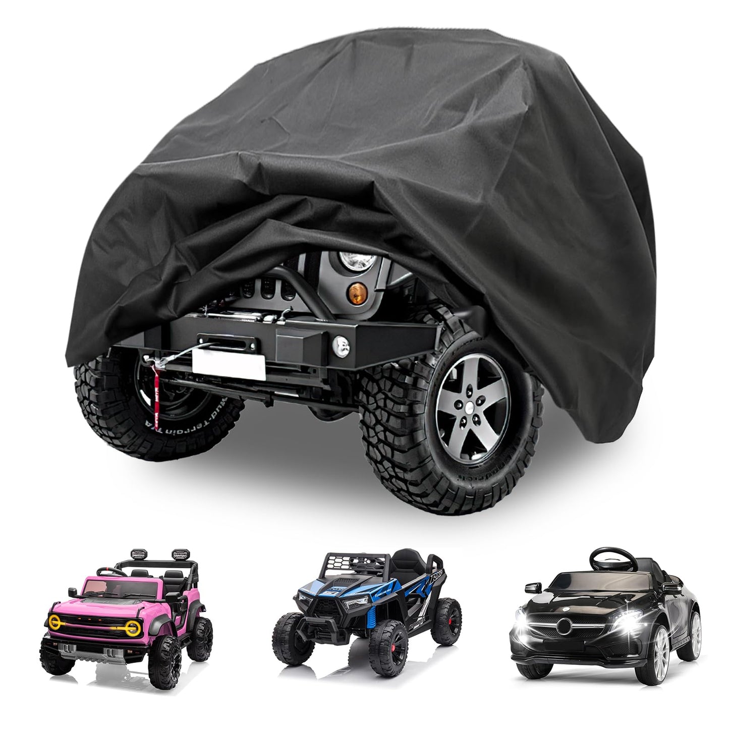 Strifuture Kids Car Cover - Ride-On Car Truck Cover Waterproof  420D Kids Ride on Toys with Adjustable Drawstring & Safety Buckles  Durable PU Coated Protection for Kids Electric Vehicles