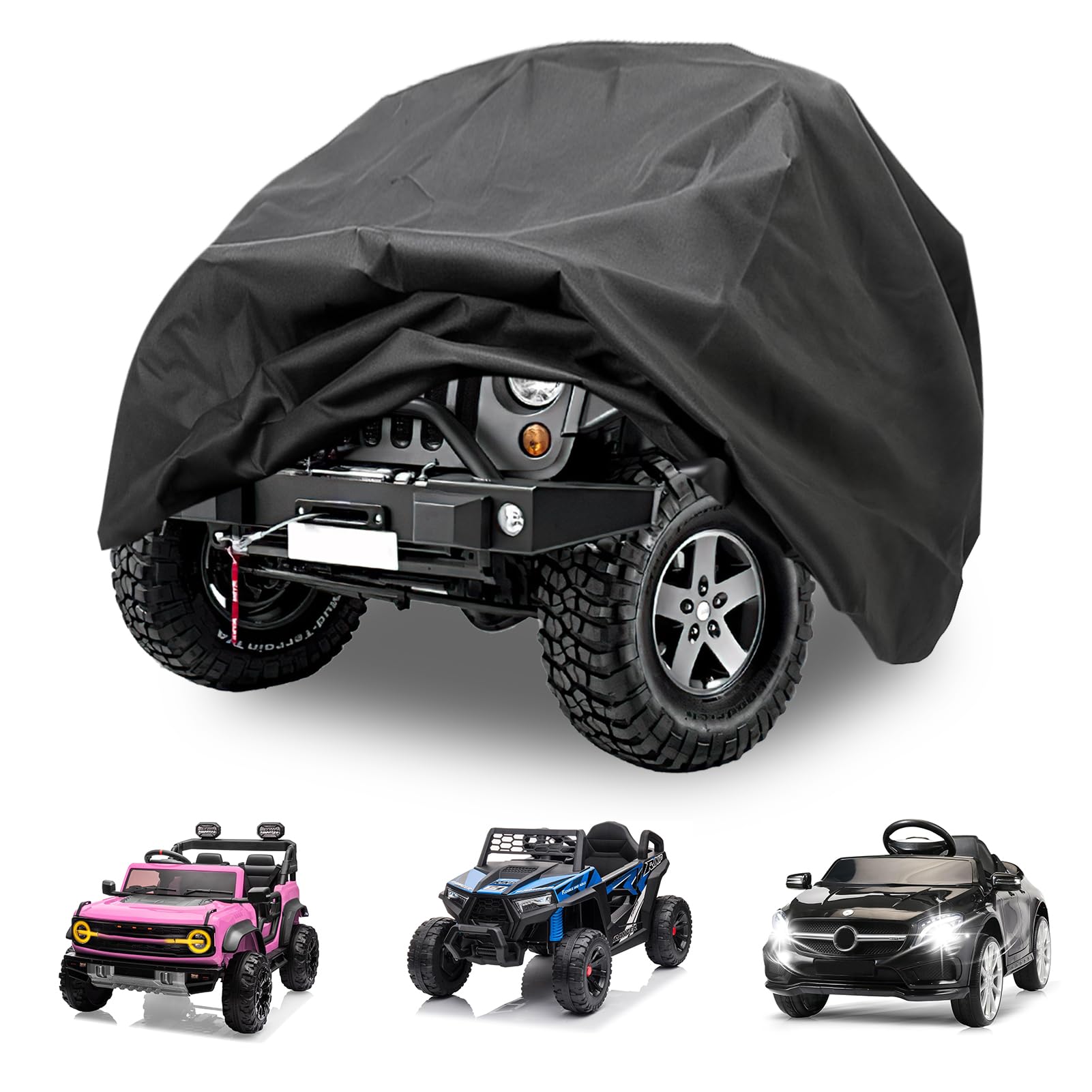 Strifuture Kids Car Cover - Ride-On Car Truck Cover Waterproof  420D Kids Ride on Toys with Adjustable Drawstring & Safety Buckles  Durable PU Coated Protection for Kids Electric Vehicles