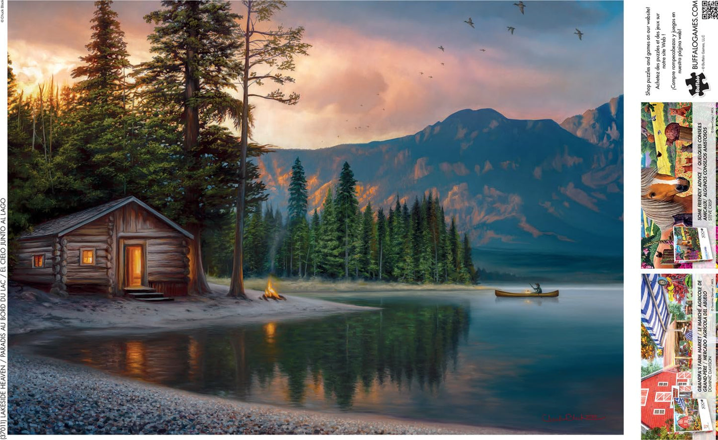 Buffalo Games 500 Piece Jigsaw Puzzle - Lakeside Heaven - Large Multicolor - Model 37011 - Perfect for Game Nights