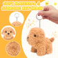 HAPGFS Mini Plush Puppy Keychain Dogs - 12 Pcs White Stuffed Animals with Carton Dog House - Perfect for Birthday Party Favors