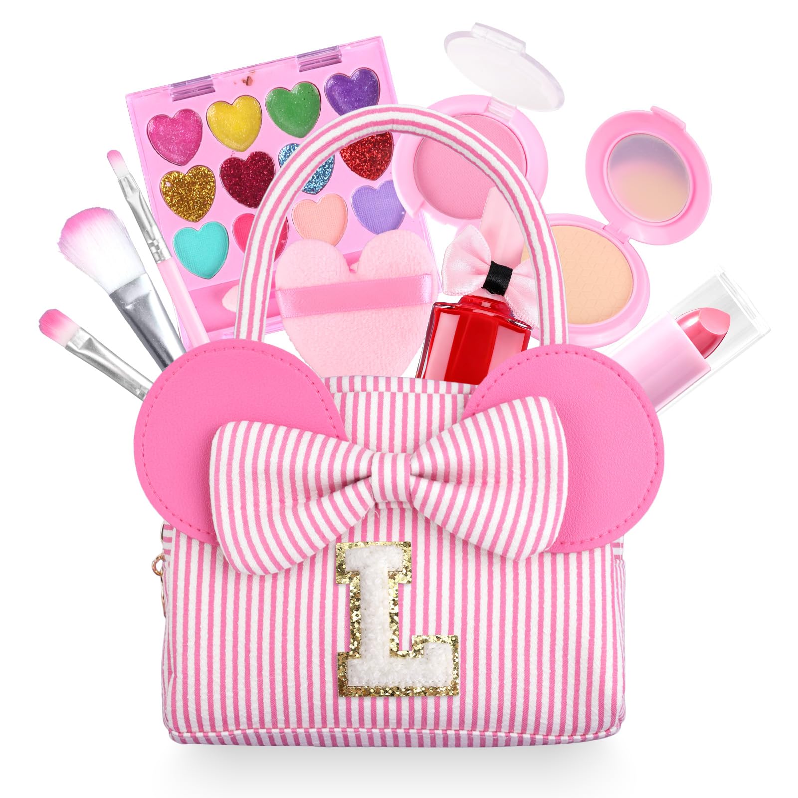 Kids Non Toxic Makeup Sets for Girls Age 3 4 5 6 7 8 9 10 Year Old, Birthday Christmas Valentines Gifts for Girls, Personalized 