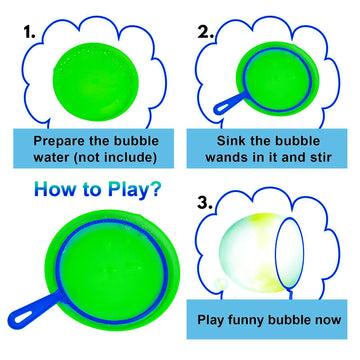 Roberly Bubble Wands Set, 15 Pack Big Bubble Wand Toy Set With Tray Bulk Funny Bubble Making Toys For Kids - Summer Outdoor Bubb