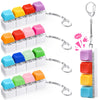 Halloscume 4 Pcs Keyboard mature-themed Fidget Toy Clicker Toy 4-in-1 Keyboard Fidget Keychain Cube Mechanical Key Button Clicker Stress Relief Gift for Office School Home to Pass The Time (Mix Colors)