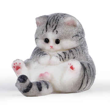 Taba Squishy Cat Kit - Soft Silicone Fat Kitty Toys For Kids Party Favors (Gray)