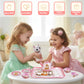 Lajeje Cat Tea Party Set for Little Girls - 19pcs Pretend Play Toy, Birthday Gift for Toddlers Ages 3 4 5 6 Year Old, Includes K