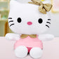 Hello Kitty In Pink Outfit And Golden Bow