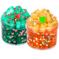 2 Pack Jelly Cube Crunchy Slime Kit, With Leaves And Watermelon Charms Crystal Clear Crunchy Slime, Super Soft Putty Supplies To