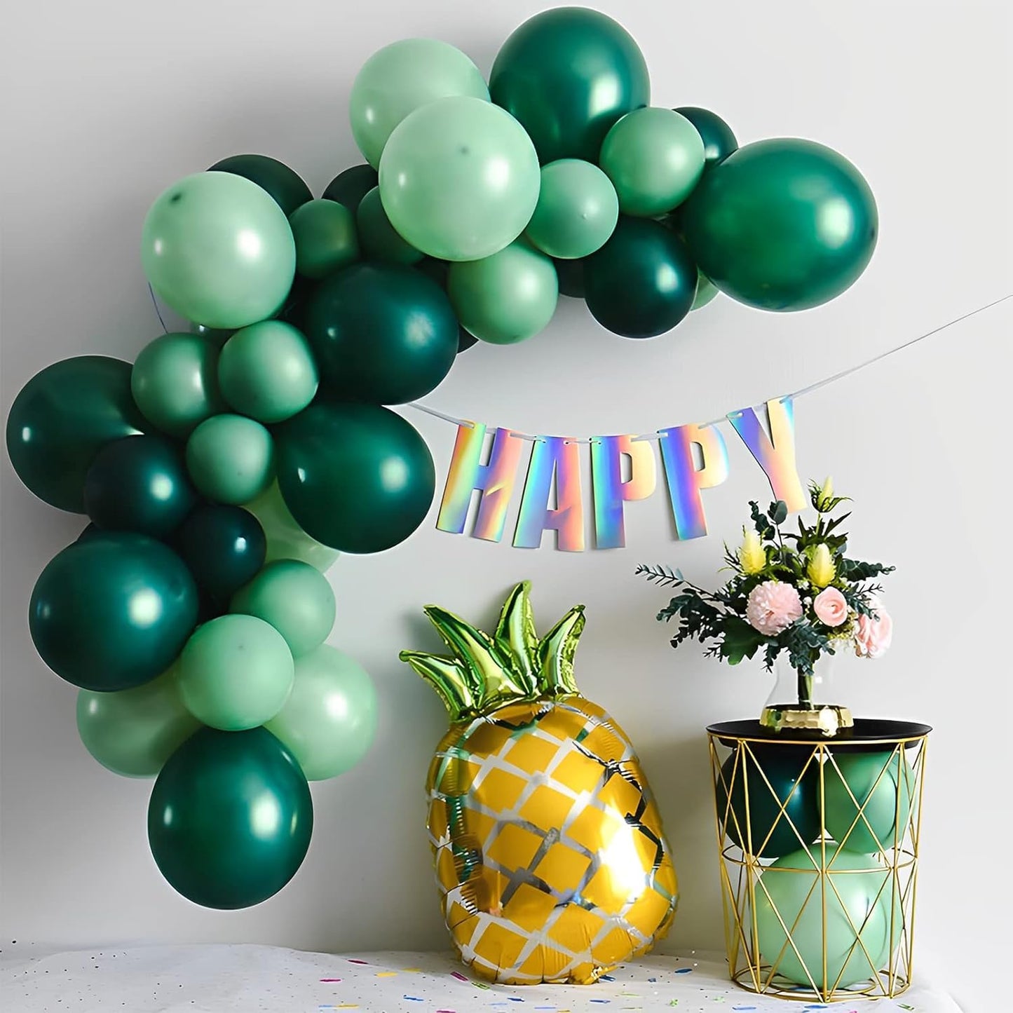 Voircoloria Dark Green Balloons, 66Pack 12Inch Green Latex Party Balloons For Birthday, Graduation, St. Patrick'S Day, Christmas