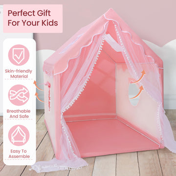 Kids Tent Play Tents For Toddler Children Indoor And Outdoor Large Pink Girls Princess Playhouse Castle With Windows Kids Room F