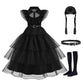Isswya Black Costume Girls Dress For Kids Black Costumes Halloween Costumes Girls Party Dress 5-6Y