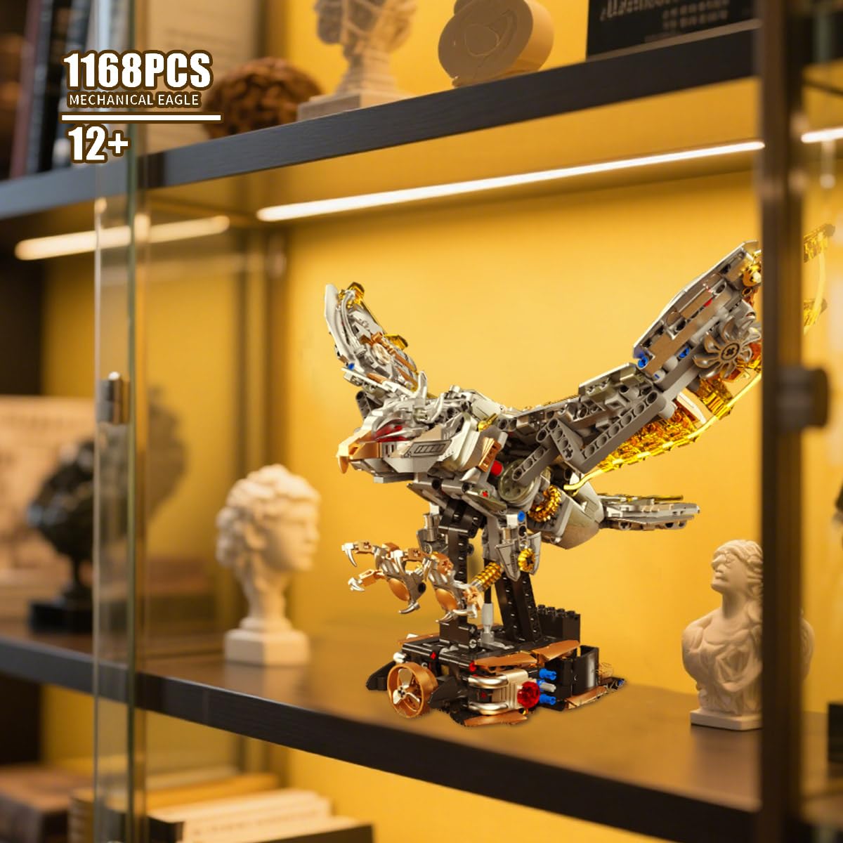 YB YIBO Mechanical Eagle Building Set, 1168 PCS, Plastic, Compatible with Lego, 14.7" x 11" x 9.8", Gift for Ages 12