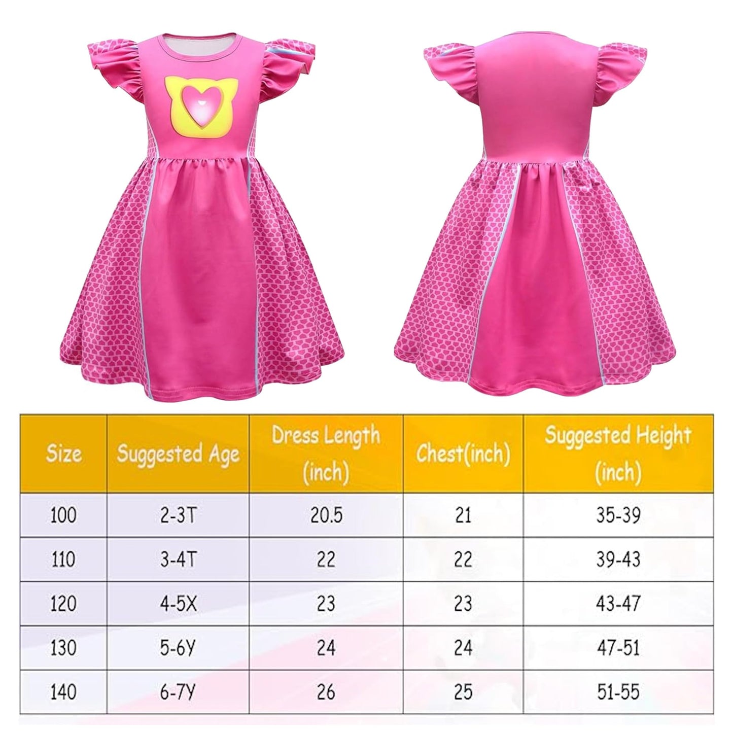 Shelovesit Girls Superhero Cosplay Costume Kitties Dress Movie Character Cat Dress Up Outfits - 130Cm/5T-6T - Rose