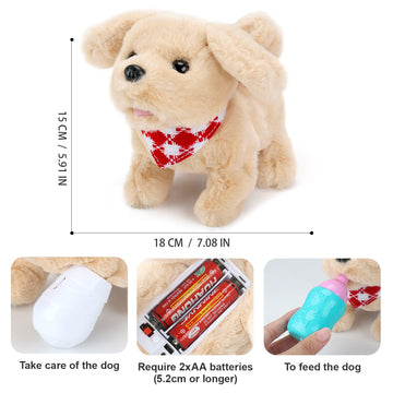 Sotodik Electric Plush Toys Corgi Puppy Interactive Pet Dog-Walking,Barking,Tail Wagging Interactive Toys For Toddler Kids Boys Girls