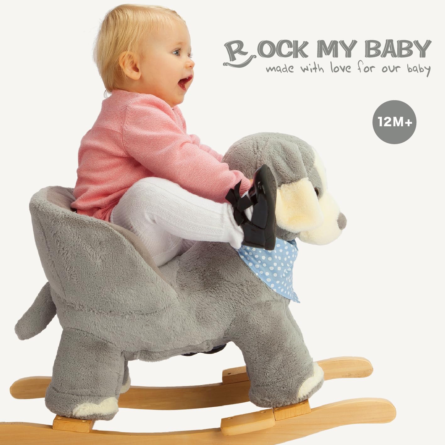 Rocking Horse Puppy, Baby Animal Rocker, Rocking Horse With Seat, Ride On Horse, Plush Rocking Horse With Sweet Music, Wooden Ro