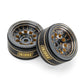 INJORA 1.0 Beadlock Wheel Rims Black Coating Brass Rims for 1/24 1/18 RC Crawler Car Axial SCX24 AX24 TRX4M FCX24, 39g(Grey)