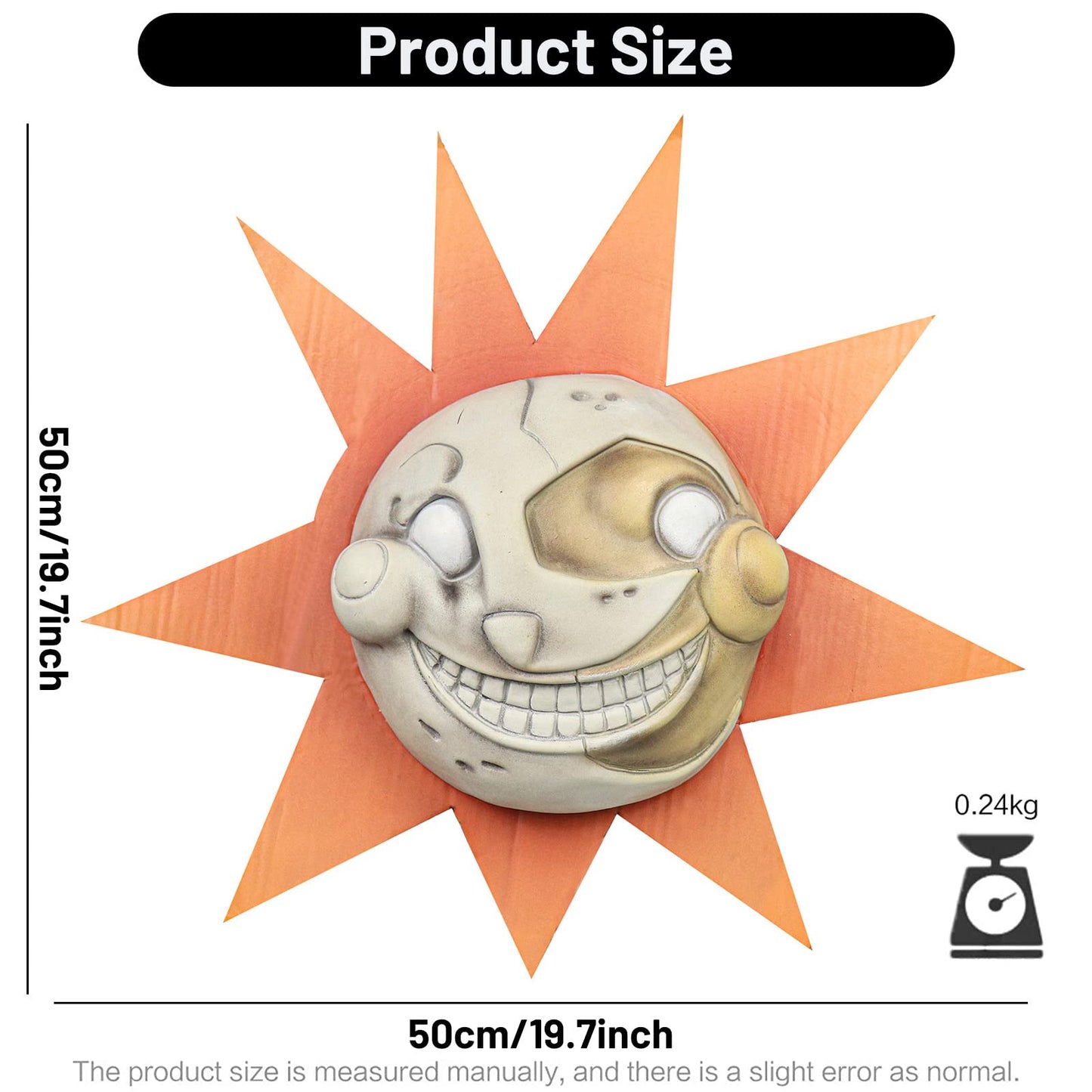 Ejwcig Sun And Moon Mask Clown Bear Mask Halloween Costume Cosplay Prop (Sun Mask)