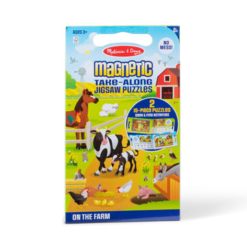 Melissa & Doug Take-Along Magnetic Jigsaw Puzzles - 2 x 15-Piece Sets, FSC Certified, Green, 8.5 x 7.25 x 0.3 inches