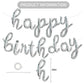 Toniful Silver Happy Birthday Balloons Banner,Cursive Happy Birthday Balloons Silver Birthday Decorations Silver Mylar Foil Birt