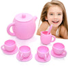 Silicone Tea Set, Silicone Tea Party Set, Pretend Play Tea Party Set for Girls, Food Grade Kids Kitchen Tea Set Accessories for