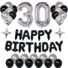 Naninuneno 30Th Black Silver Birthday Party Decorations For Men Women, Happy 30 Birthday Party Supplies With Black Happy Birthda