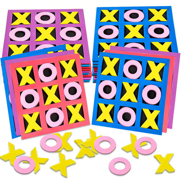 Gamie 5-Inch Foam Tic Tac Toe Mini Board Games (24 Pack) – Travel Tic Tac Toe Game For Kids, Indoor Recess Games For Classroom, Mini Board Games Bulk, Tic Tac Toe Party Favors For Kids