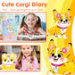 Corgi Dog Diary for Girls with Lock, Plush Corgi Toys Gift for Teen Girls, Kids Corgi Writing Journal Notebook, Birthday Gifts f