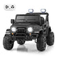 Olakids Ride On Truck, 12V Battery Powered Electric Vehicle For Kids With Remote Control, Bluetooth, Power Display, Led Lights, Music Player, Ride On Toy For 3+ Boys Girls (Black)
