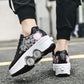 Wedsf Double-Row Deform Wheel Walking Shoes, 2 in 1 Roller Skates, US 5.5, Black Powder, Ethylene Vinyl Acetate Material