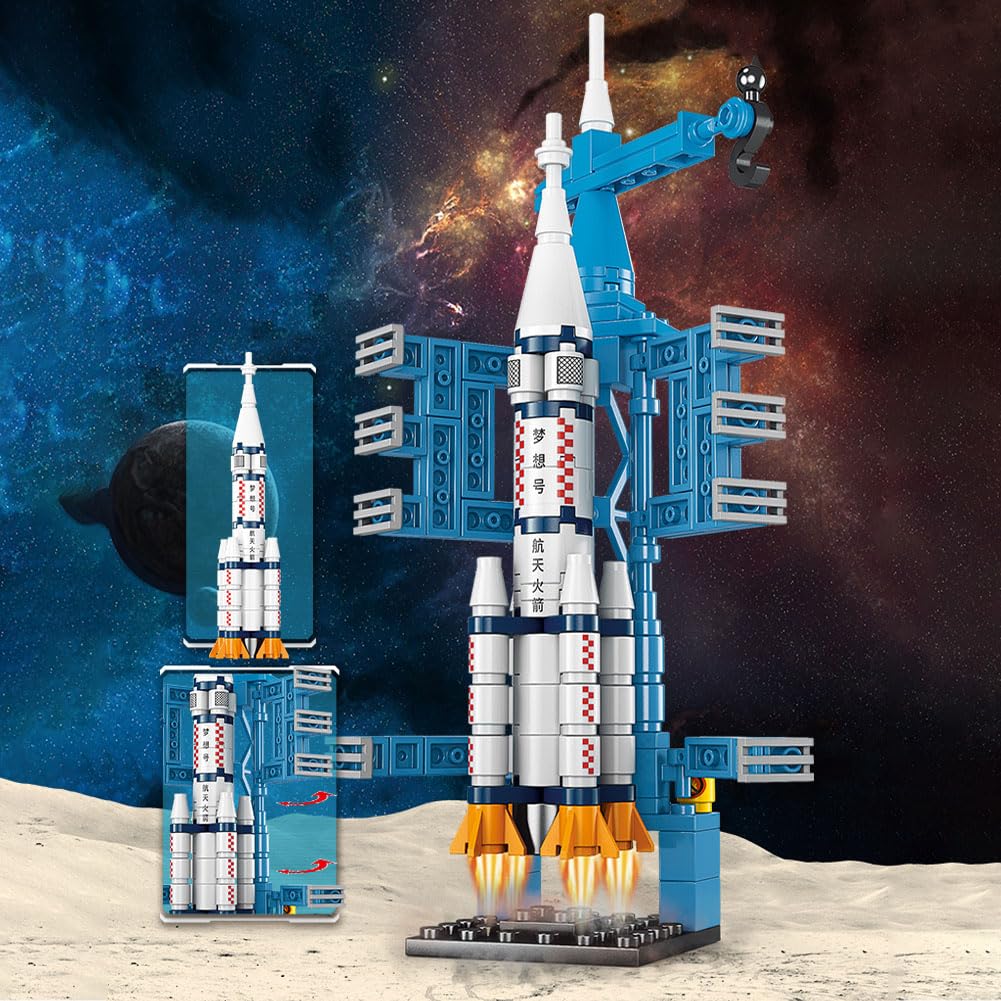 Vilbocr Building Blocks Rocket Toys - 130 Pcs Rocket Launcher For Kids 4+