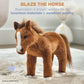 Bearington Blaze Plush Stuffed Animal Brown Horse, 13.5" - Soft Plush Material, Model 241550