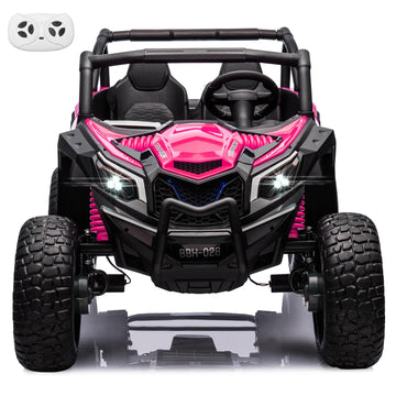 Molachi 24V Kids Ride On Car Truck, 4Wd Kid Remote Control Vehicle, 2 Adjustable Seater Children Electric Cars, 3 Speeds, Led Li