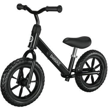 Bobike Toddler Balance Bike Toys For 2 To 5 Year Old Girls Boys Adjustable Seat And Handlebar No-Pedal Training Bike Best Gifts For Kids (Black)