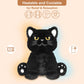 Suzzipals Microwavable Grumpy Black Cat Stuffed Animals Lavender Scent, Heated Stuffed Animals Heating Pads For Cramps & Pain, B