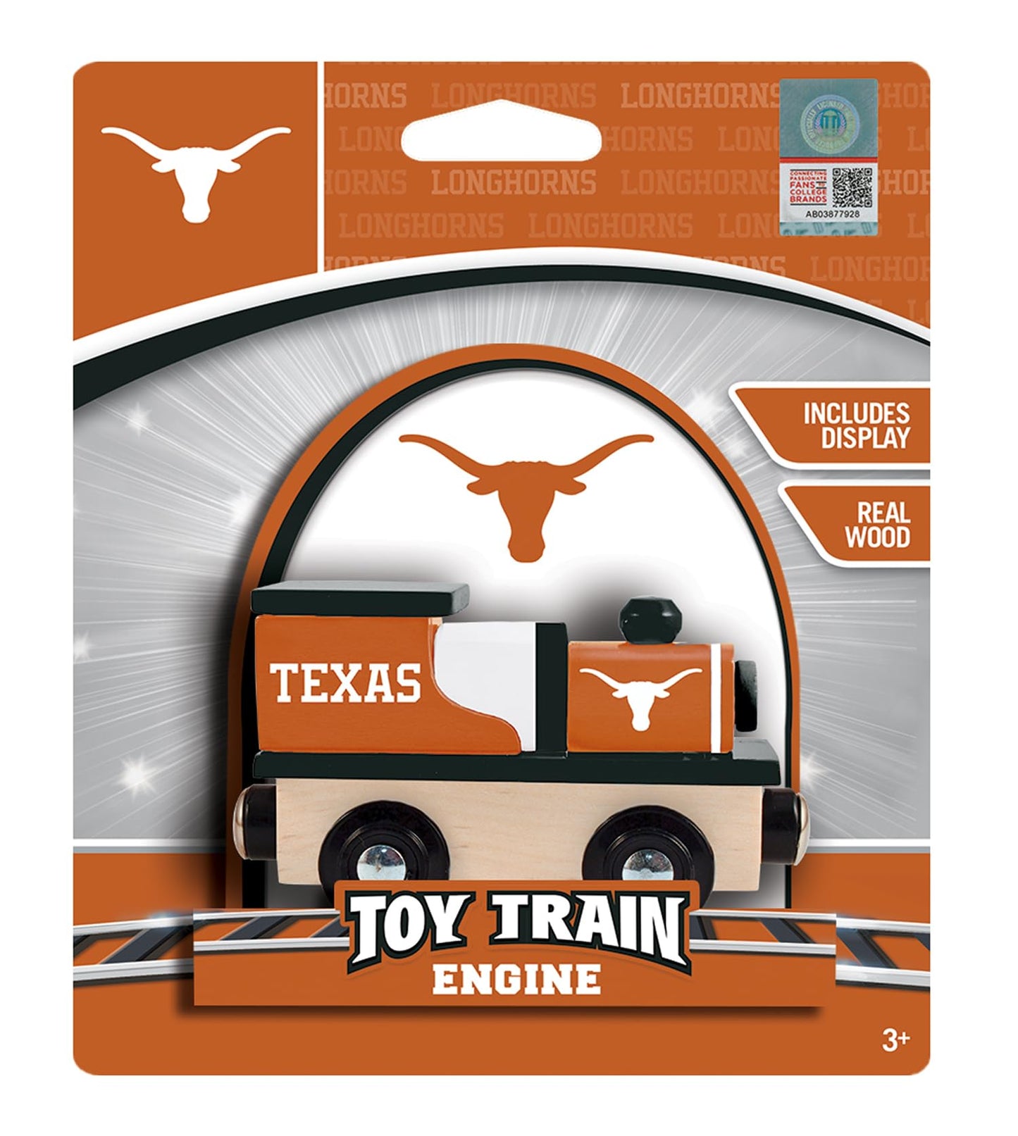 MasterPieces Wood Train Engine - NCAA Texas Longhorns - One Size - Team Colors - Officially Licensed Toddler & Kids Toy