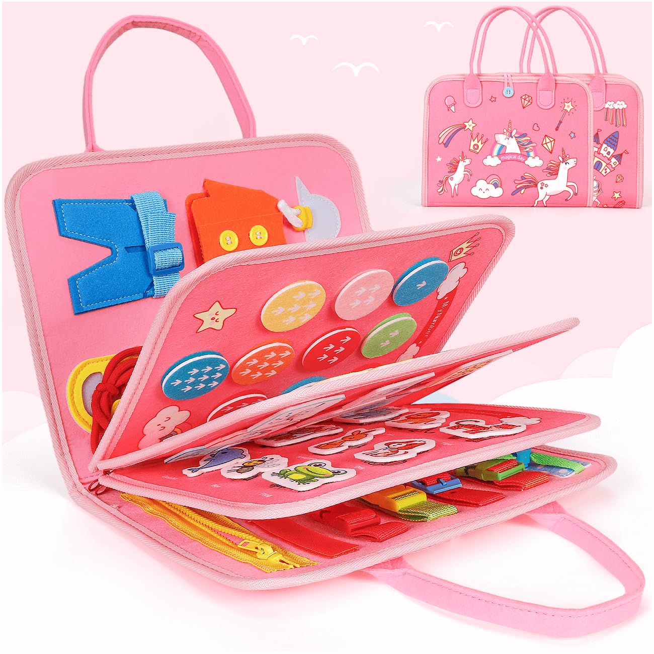 Syhln Montessori Busy Board Toys For One Year Old Girl Birthday Gifts,Educational Preschool Learning Activities Sensory Travel T