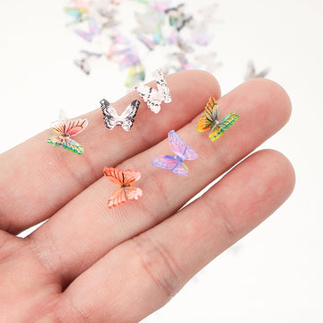 50Pcs Mini Butterflies For Crafts Dollhouse Miniatures Resin Mini Things Tiny Butterflies For Fairy Garden Dollhouse Micro Lands