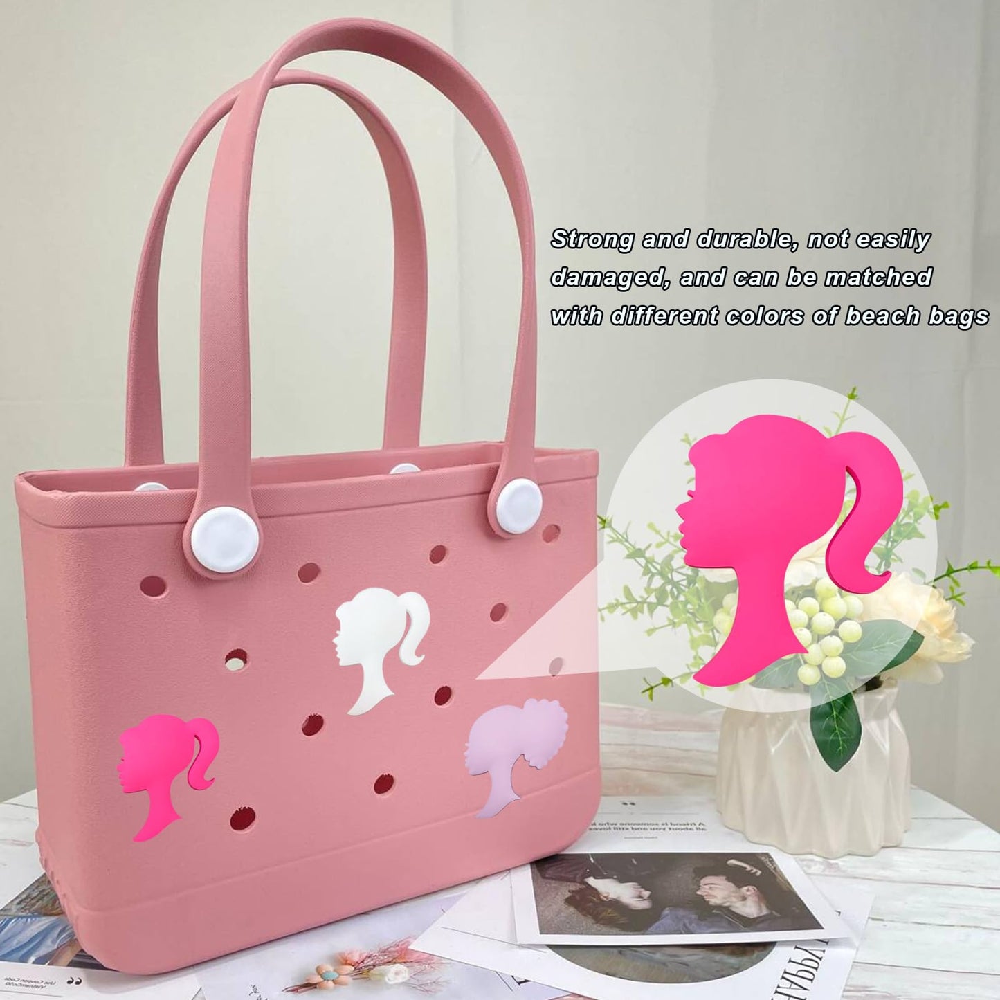 Lckaey Rubber Beach Bag Accessories-PVC Rubber decoration-for EVA Purse Bogg Inserts Y064Figure 45