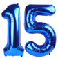 IWERP Navy Blue Number 15 Balloon - 40 Inch Foil Mylar Birthday Decoration for 15th Year Old Girls/Boys