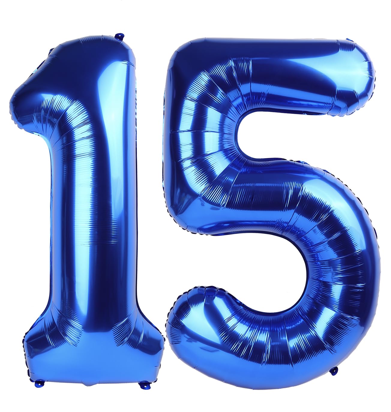 IWERP Navy Blue Number 15 Balloon - 40 Inch Foil Mylar Birthday Decoration for 15th Year Old Girls/Boys