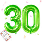 Smlpuame 40 Inch Number Balloon 0-9 Green Large Number 30 Balloons,Digital Balloons For Birthday Party Celebration Decorations S