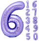 40 Inch Giant Purple Number 6 Balloon, Helium Mylar Foil Number Balloons For Birthday Party, 6Th Birthday Decorations For Kids,