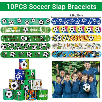 Yujun 112 Pcs Soccer Party Favors Set - Fidget Spinners, Slap Bracelets, Whistles, Tattoos, Stickers, Keychains For Kids' Soccer-Themed Birthday Party