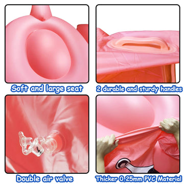 Turnmeon 102' Giant Flamingo Pool Float Inflatable Summer Beach Float Swimming Pool Party Toys Ride-On Lounge Raft Water Pool Floatie For 2-4 Multi Players Adults Kids Lake Floats, Flamingo/Unicorn