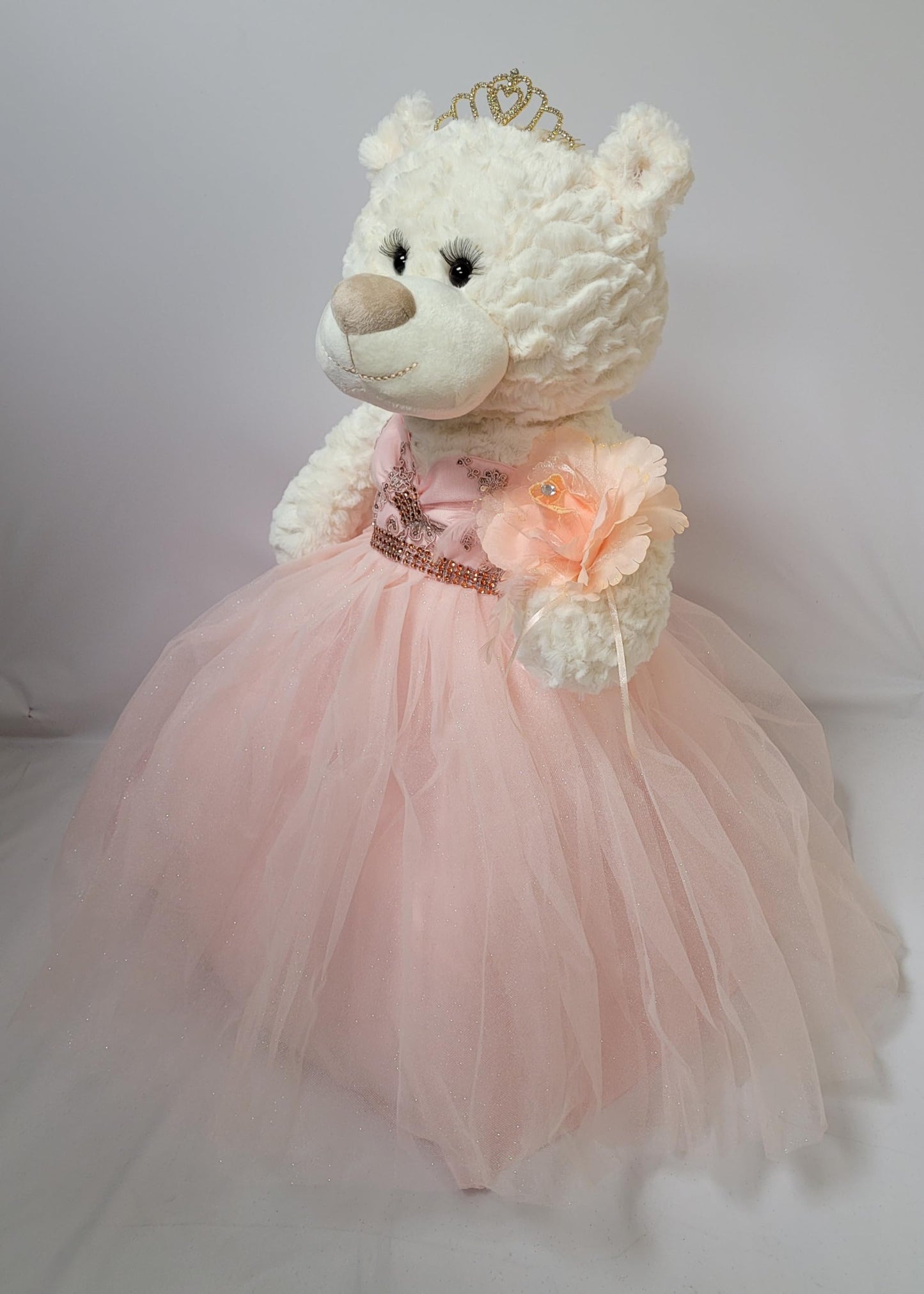 KINNEX COLLECTIONS SINCE 1997 20 Teddy Bear with Elegant Dress (Centerpiece) ~ B16631N-29M (Blush)