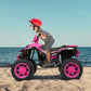 Honey Joy 12V Ride On Atv, 4-Wheeler Battery Powered Toddler Quad, 2 Speeds, Led Headlights, Slow Start, Horn, Music, Treaded Tires, Electric Ride On Toy For Kids(Pink)