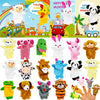 Valentines Day Card With Plush Animal Finger Puppet Toys Sets, 16Pcs Cartoon Hand Puppets For Kids Valentine'S Day Preschool Classroom Exchange Prizes, Valentine Theme Party Favor