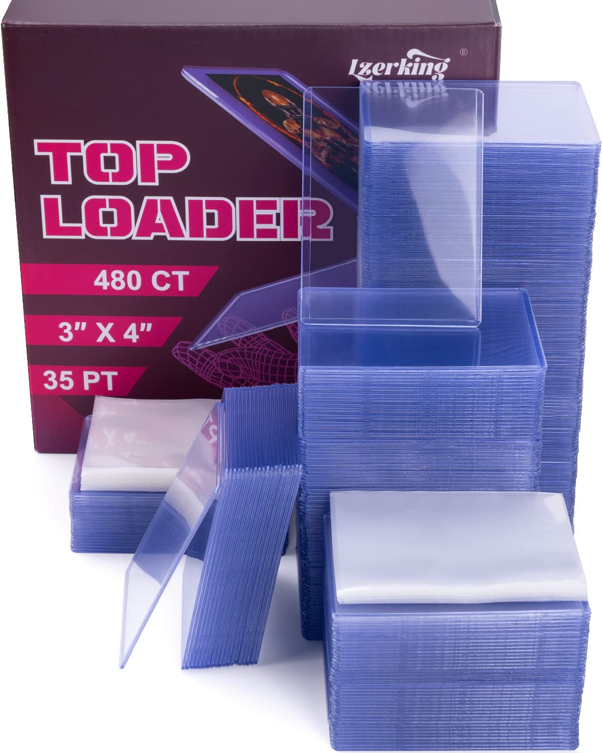 Top Loader For Cards 960 Ct, 35 Pt Premium 480 Top Loader And 480 Clear Soft Sleeves, Thick Hard Plastic Card Sleeves, 3' X 4' Trading Cards Protector For Game Cards, Sports Cards, Trading Cards