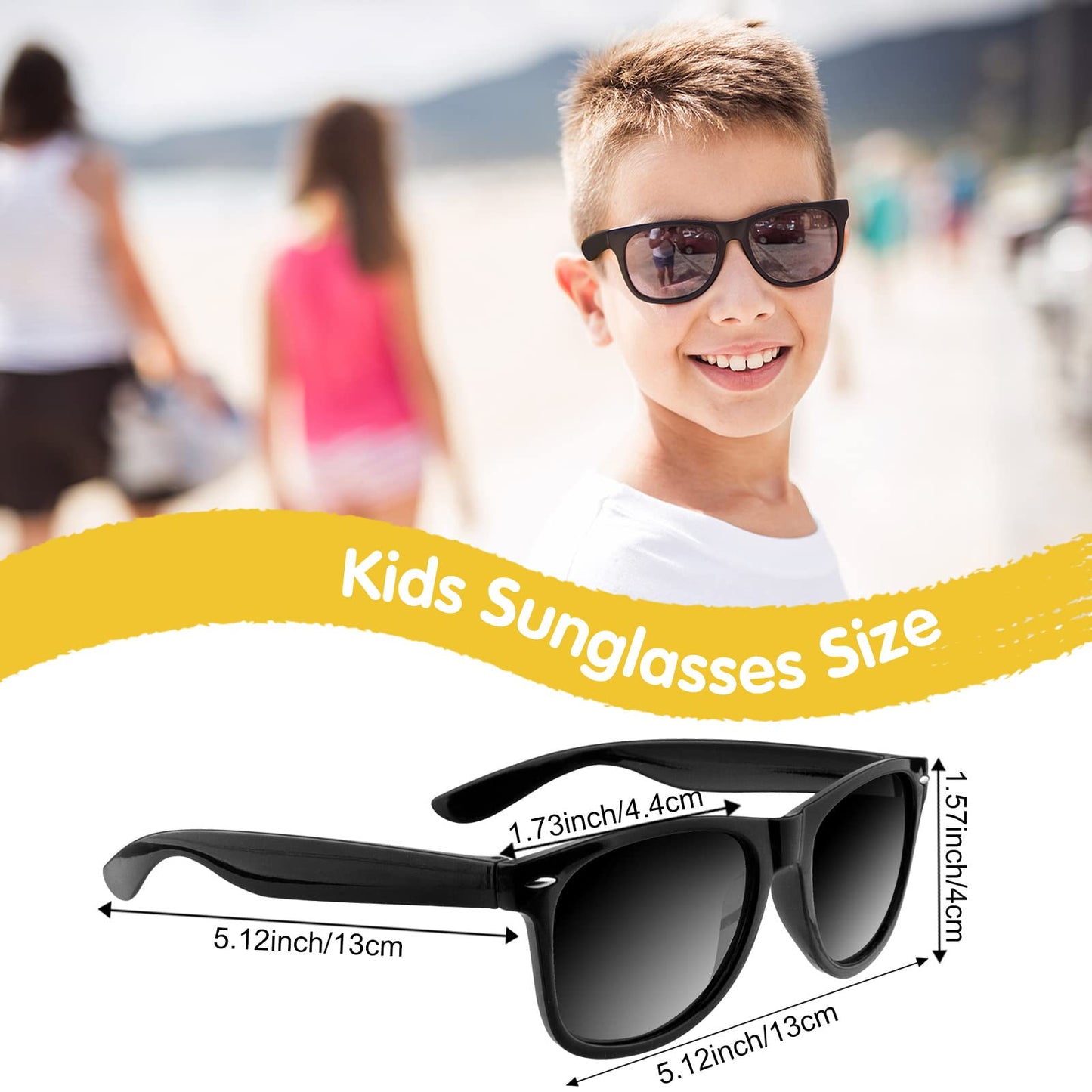 Miahart 24 Pack Kids Sunglasses Party Glasses Bulk Goody Bag Fillers For Boys And Girls Birthday Party Summer Party Supplies, Bl